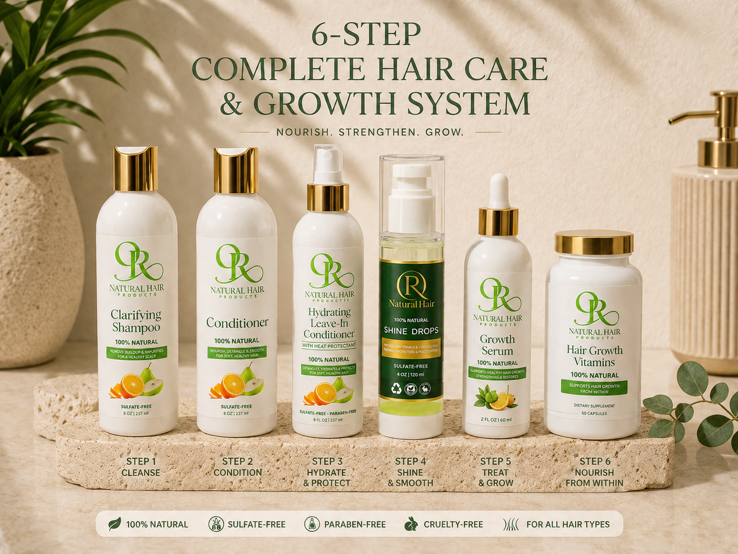 6-Step Complete Hair Care & Growth System